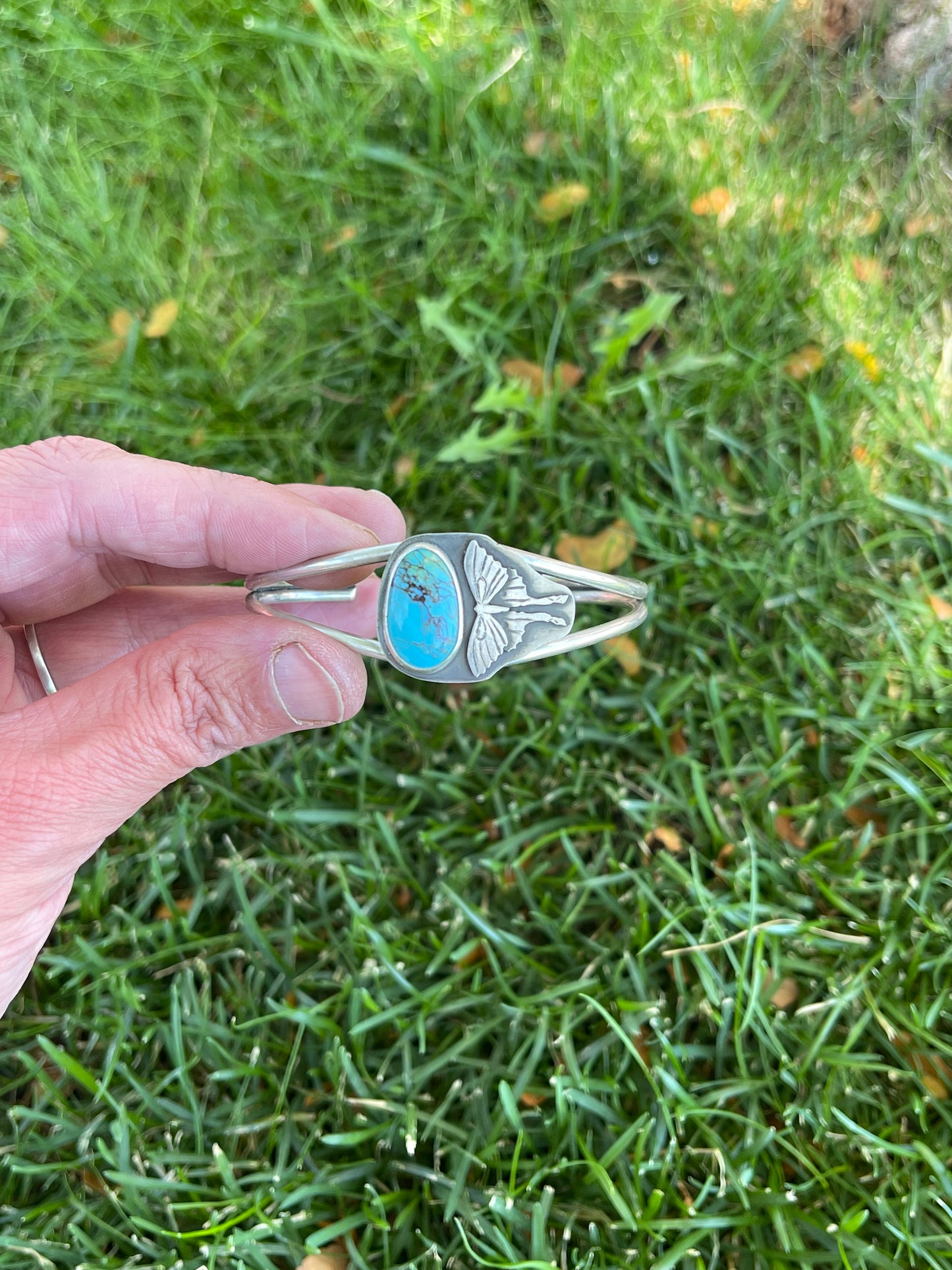 Turquoise Moth Cuff