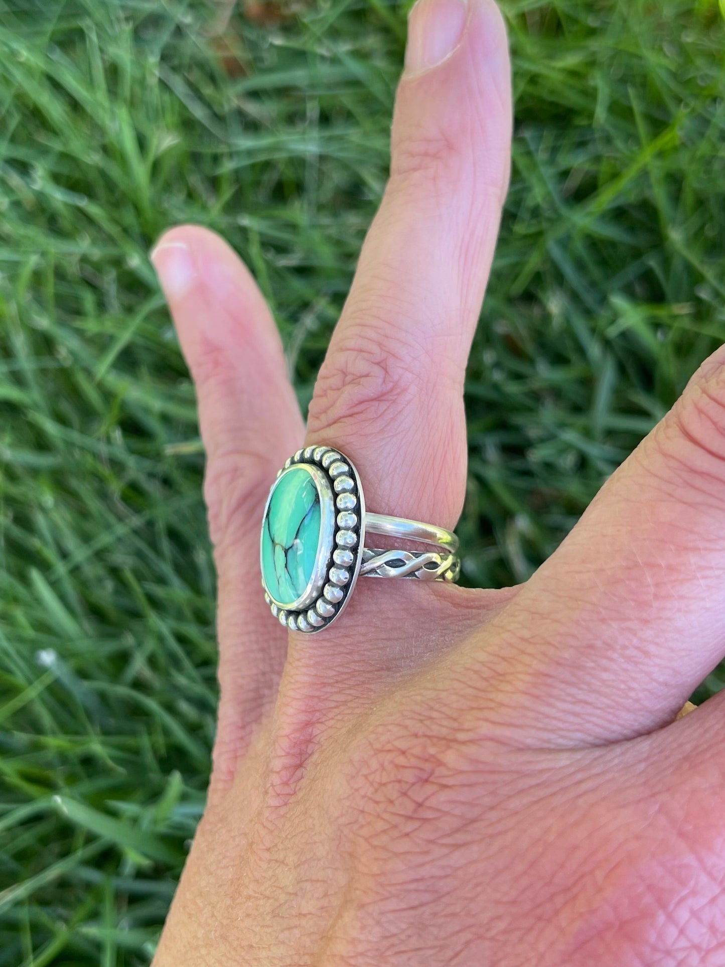 Emerald Variscite Ring