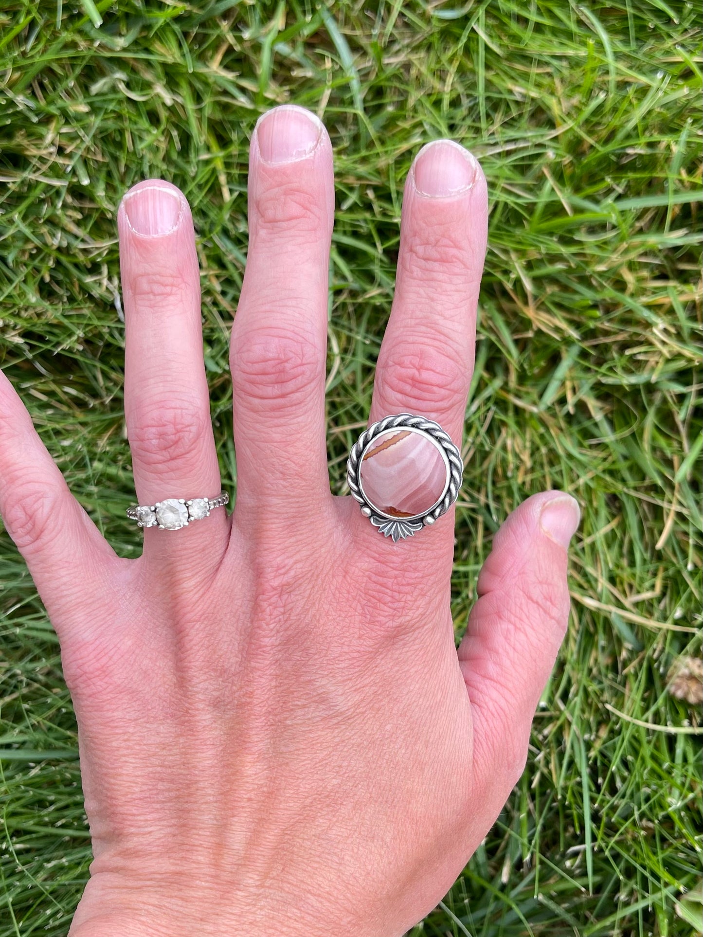 Twisted Red Falcon Jasper Ring