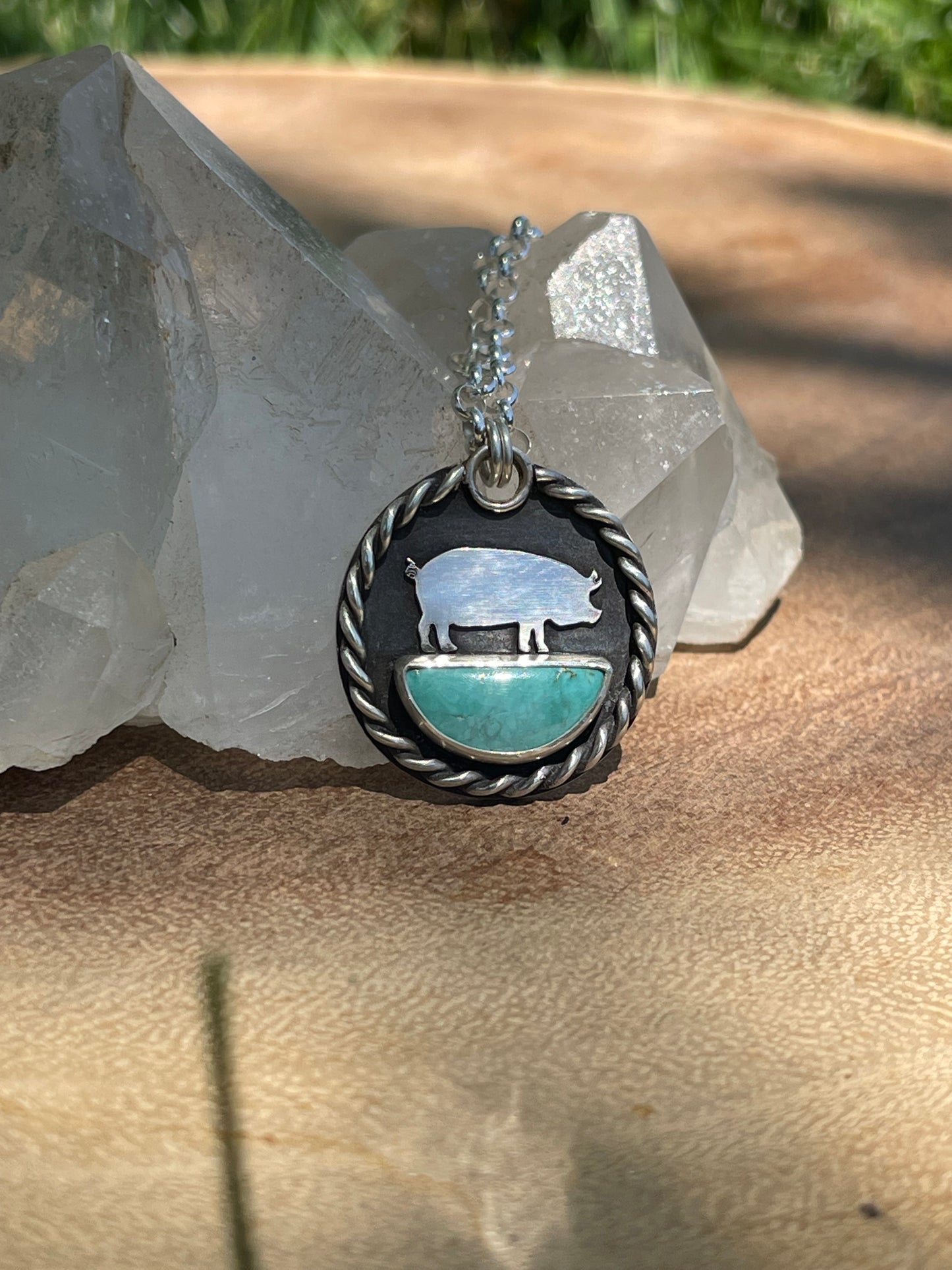 Ol’ Willie Turquoise Pig Pendant