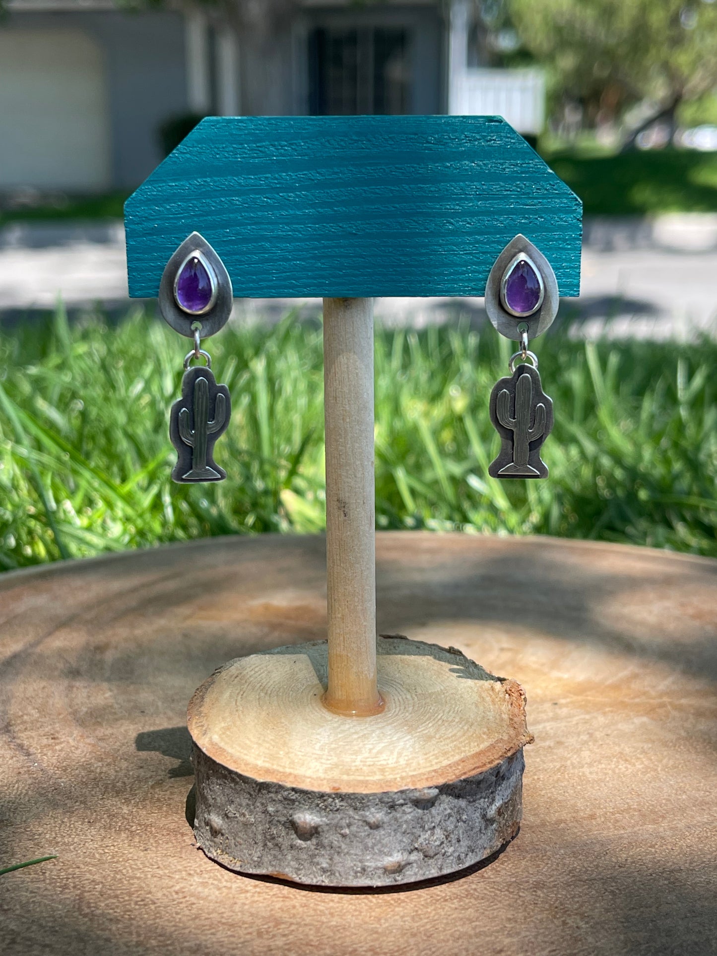 Amethyst Cactus Earrings