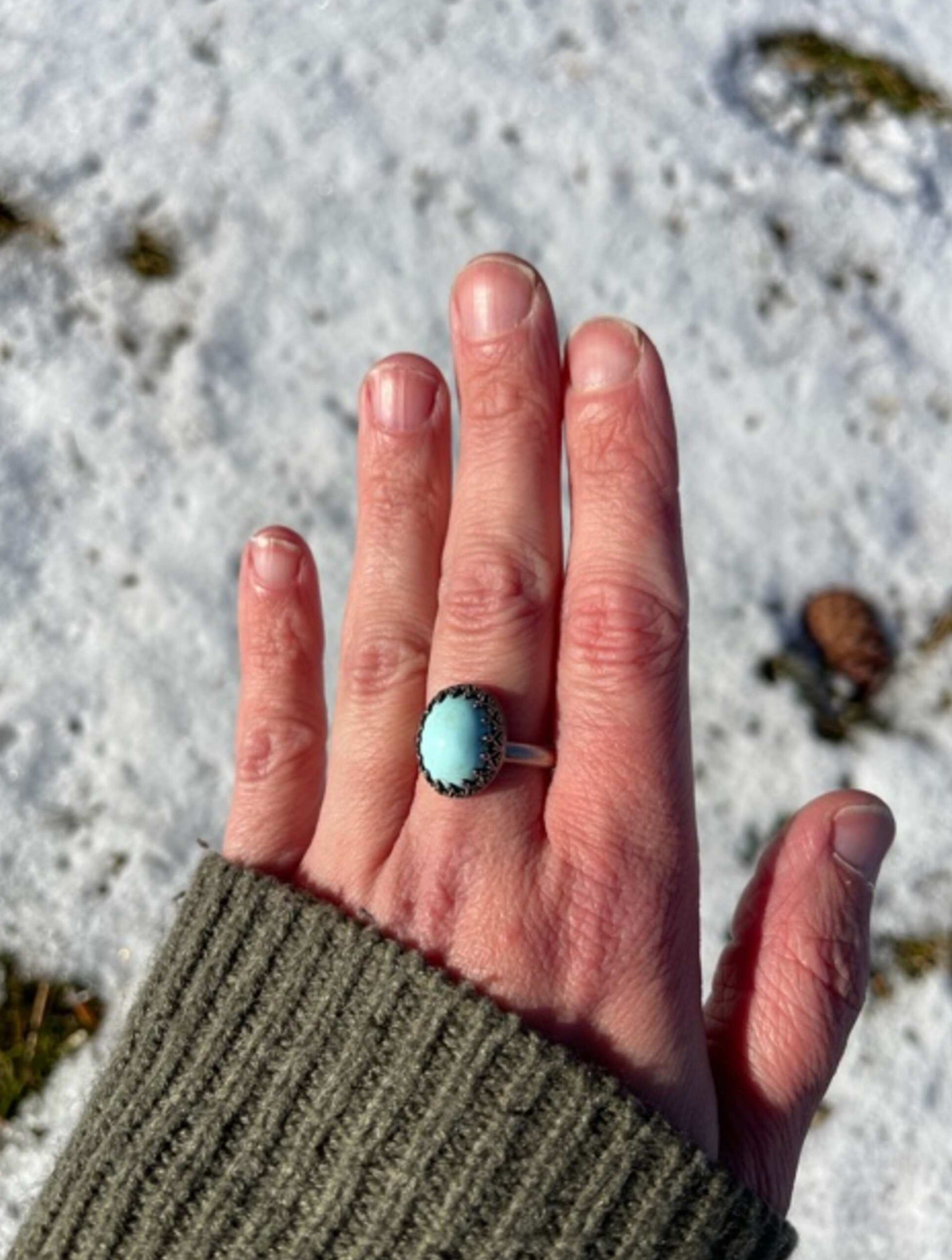 Large hot sale turquoise ring