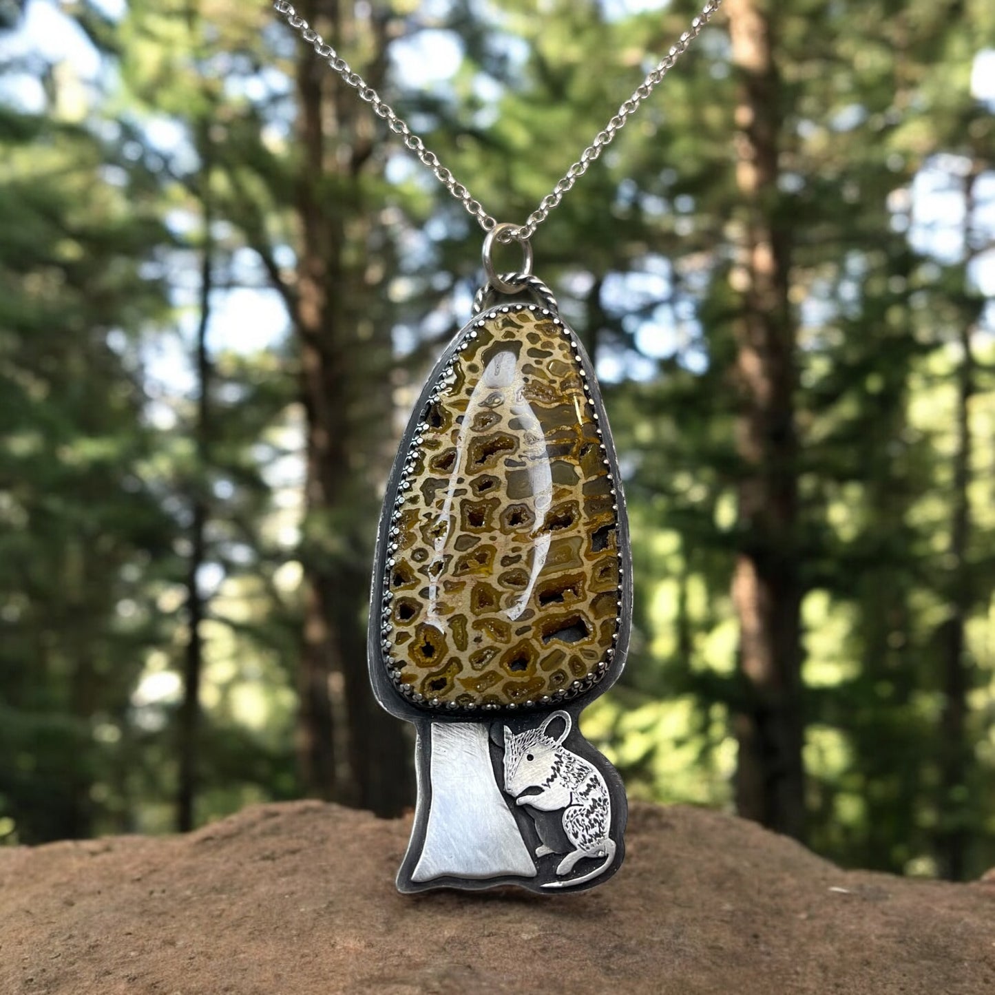 Morel Mushroom Pendant