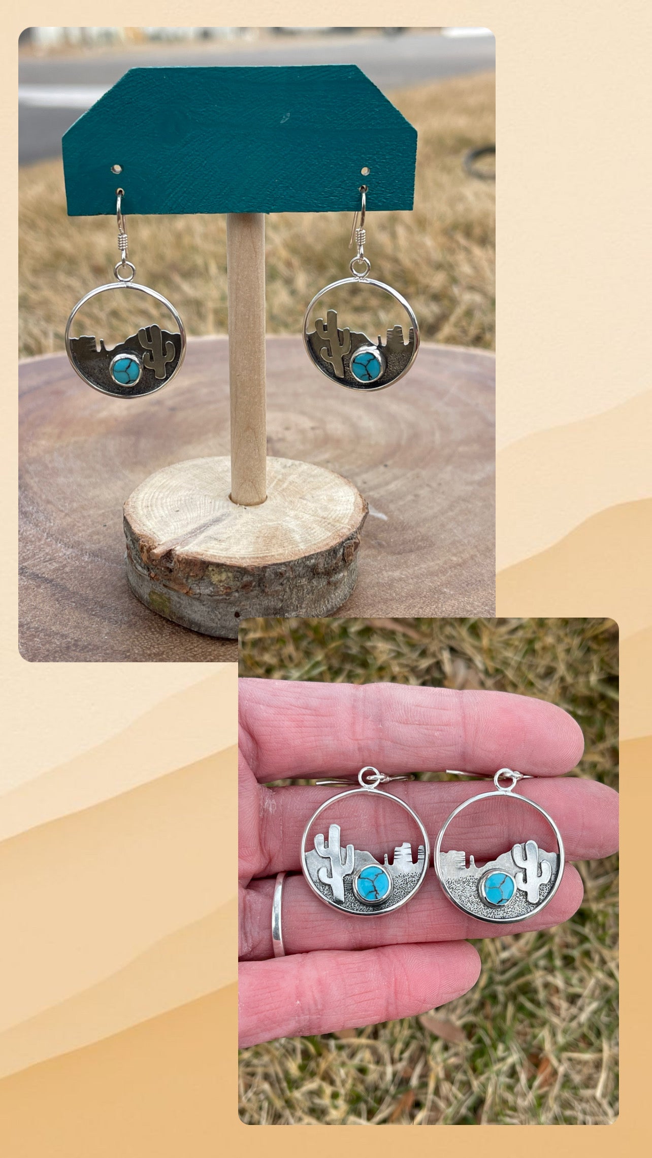 Large Circle Desert Earrings