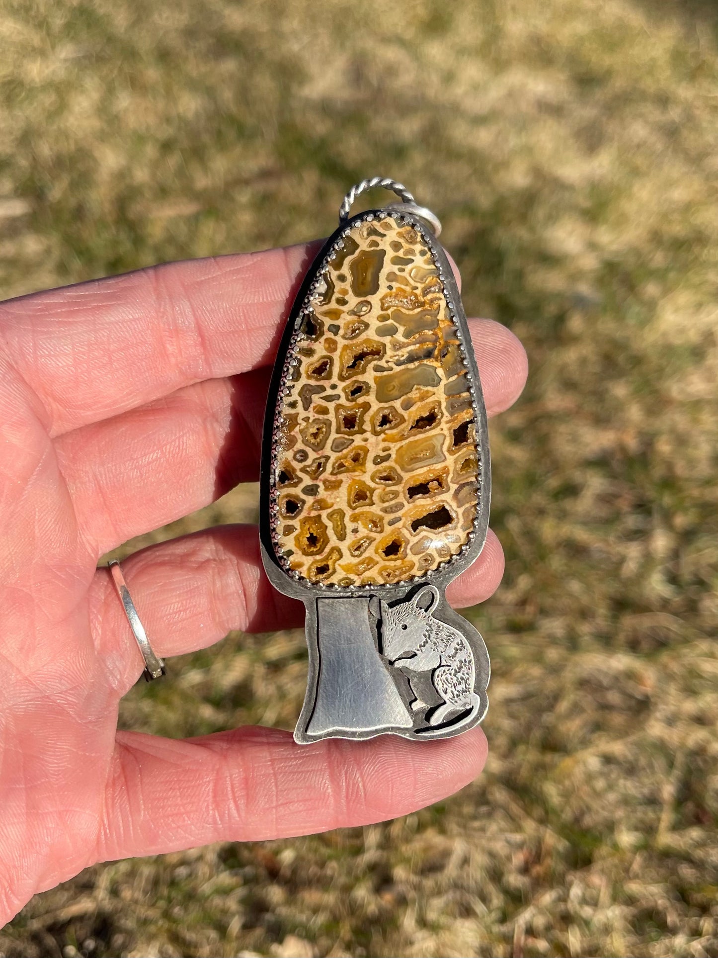 Morel Mushroom Pendant