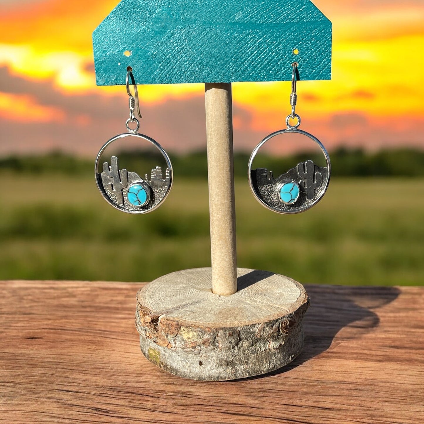 Large Circle Desert Earrings