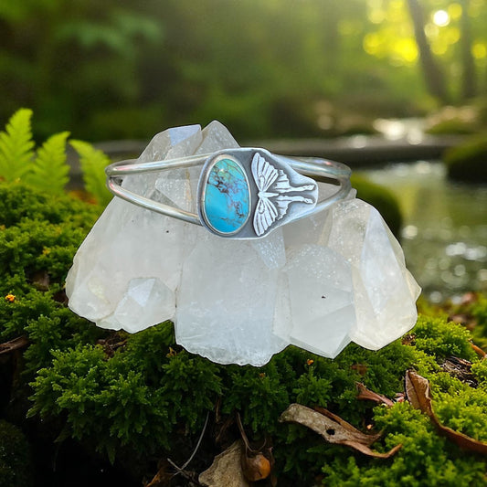 Turquoise Moth Cuff