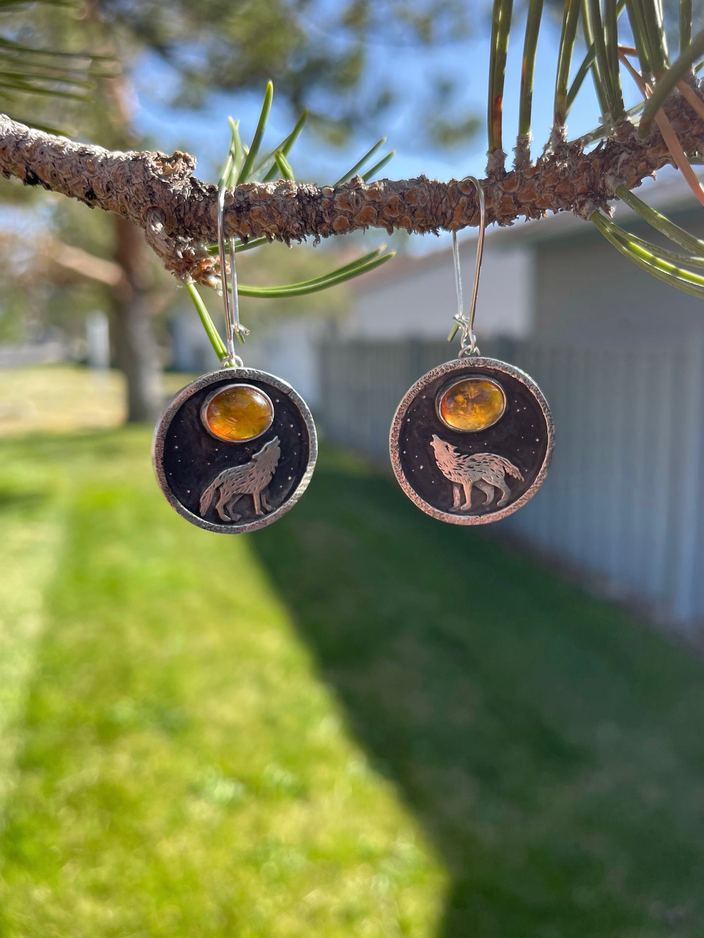 Wolf and Raven Reversible Earrings