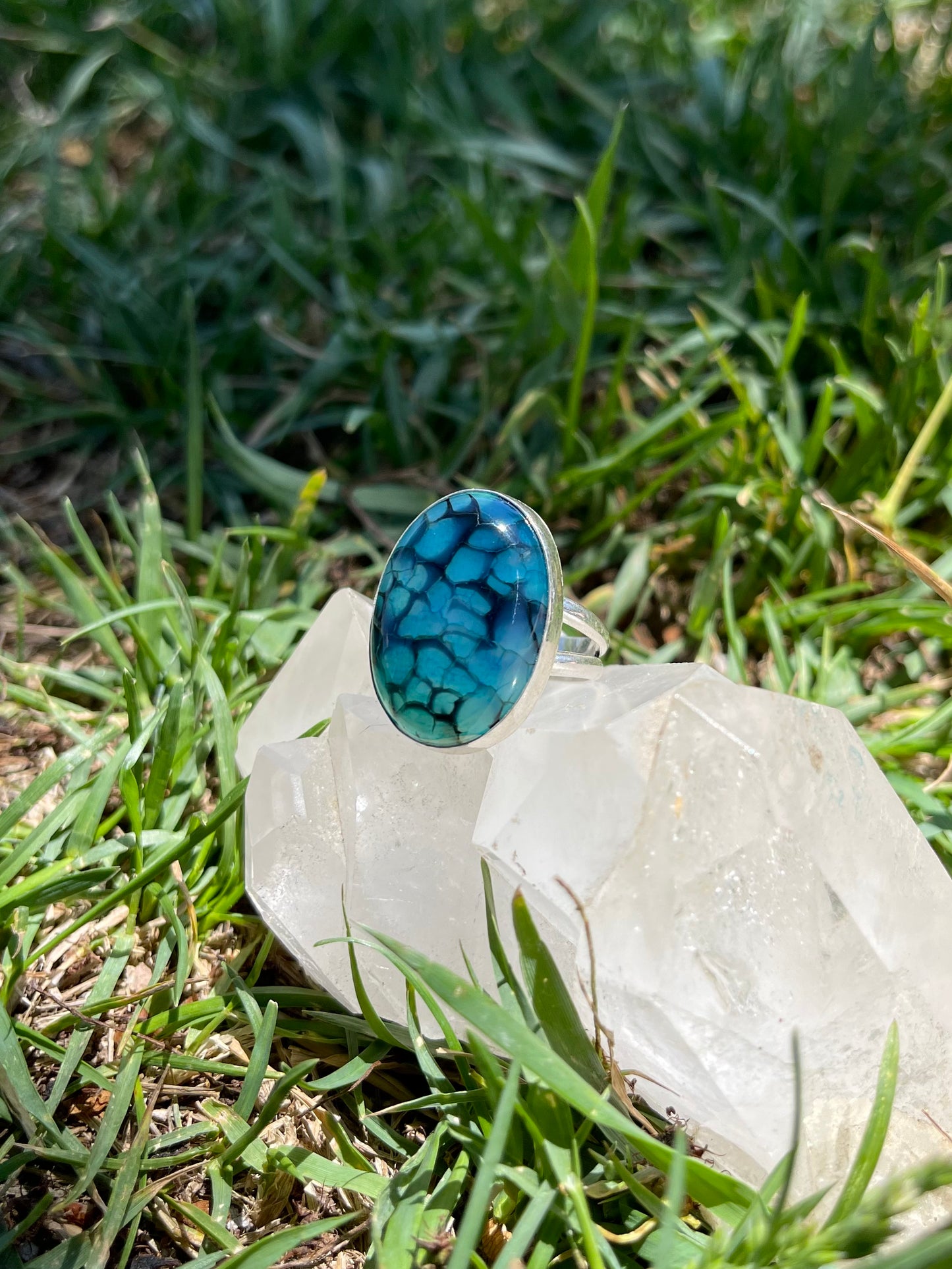 Dragon Vein Agate Ring