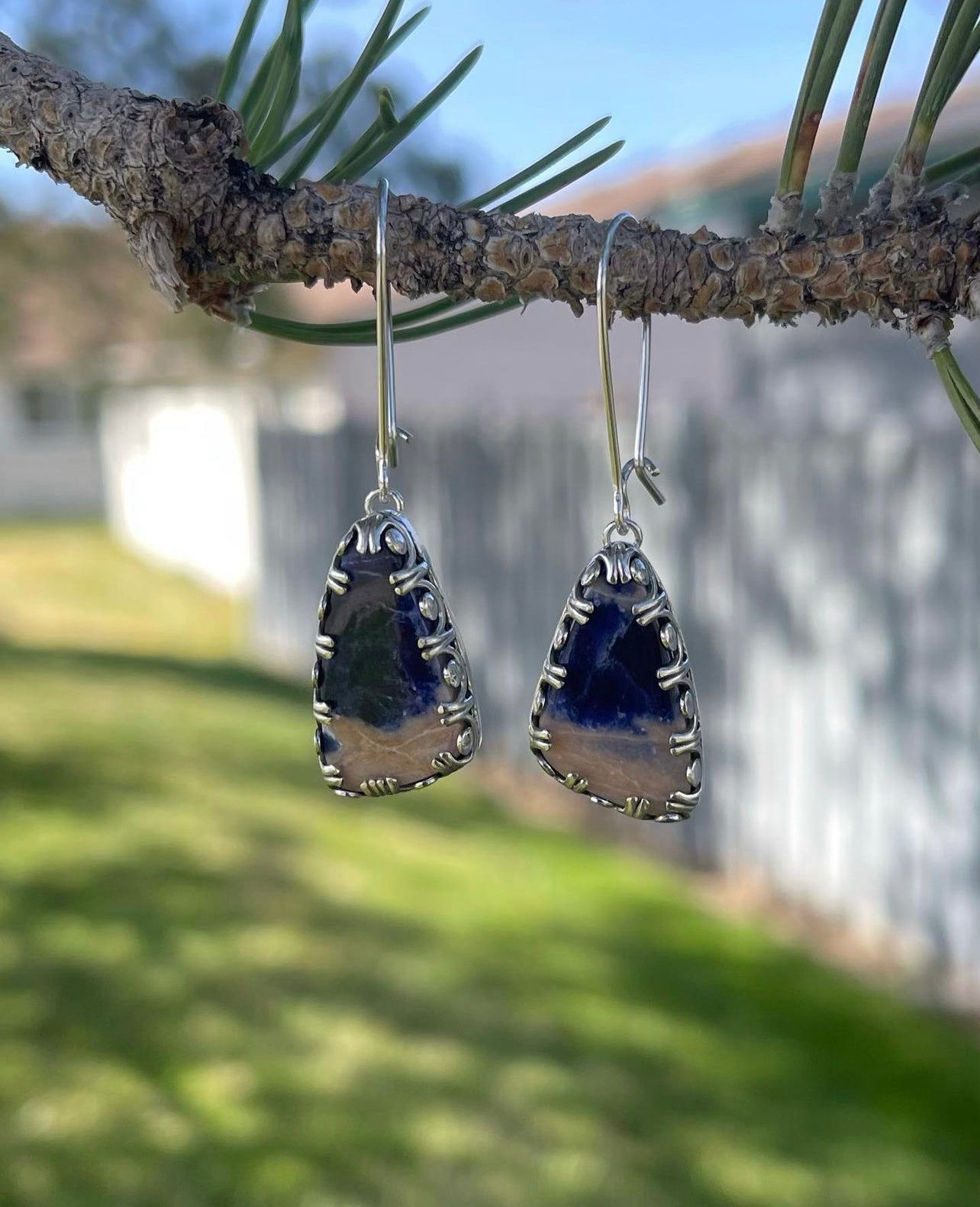 Blue Sodalite Beach Earrings